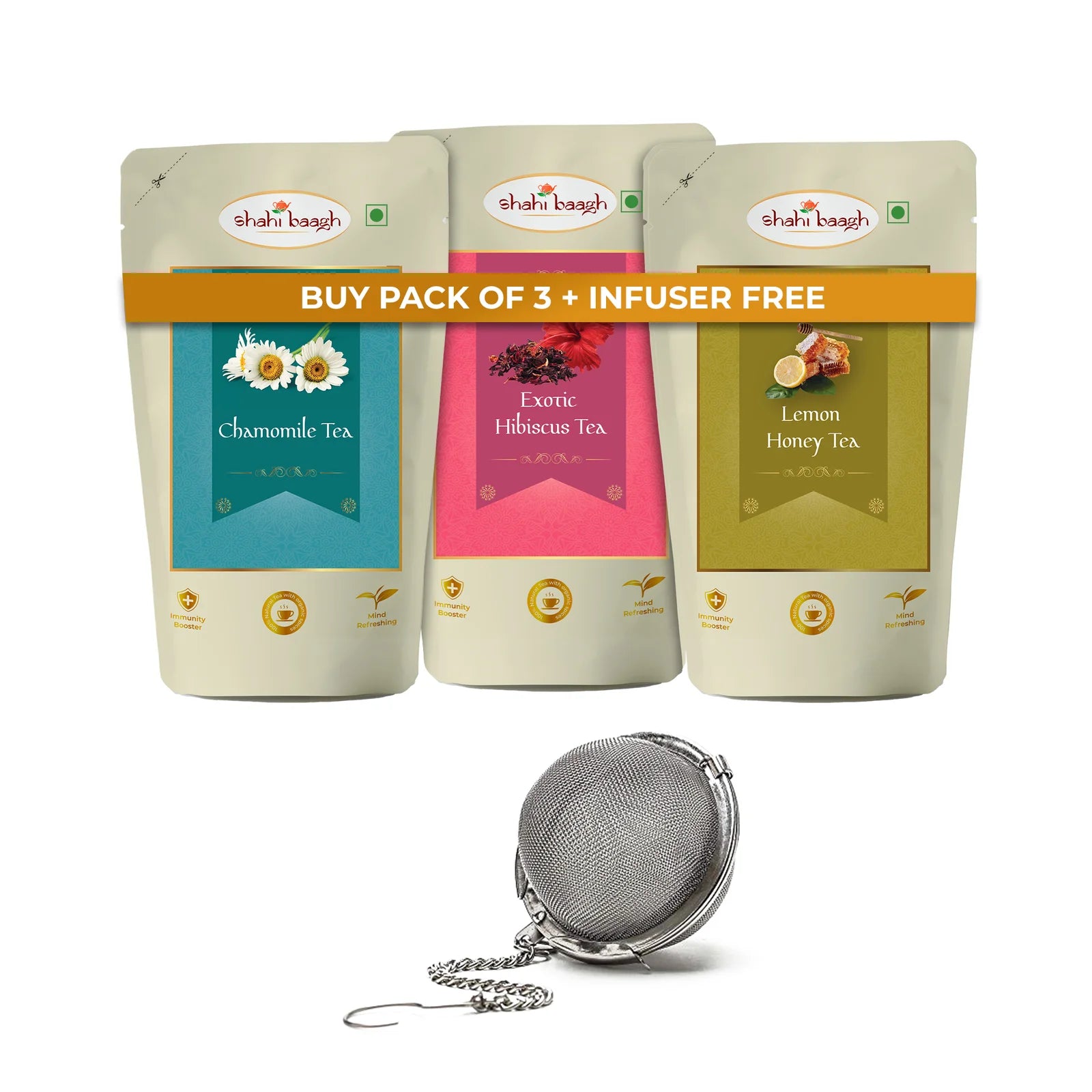Herbal Tea Combo – In Zipper Pack with Free Tea Infuser